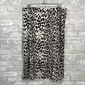 Sugarlips Black and Cream Animal Print Midi Skirt